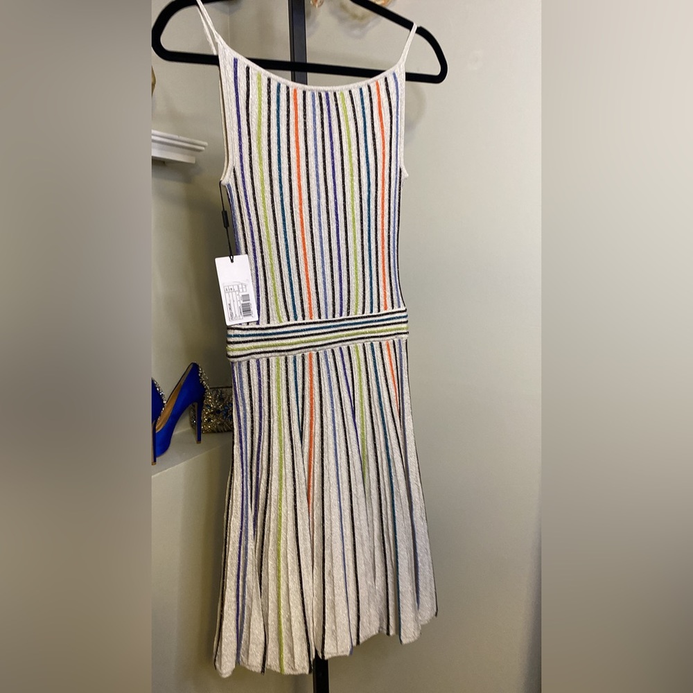 Missoni High Neck Metallic Neon Stripe Dress - Picture 5 of 10